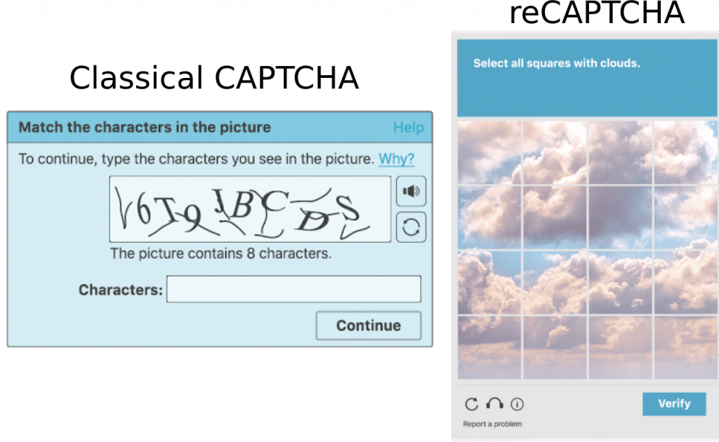 captcha vs recaptcha example