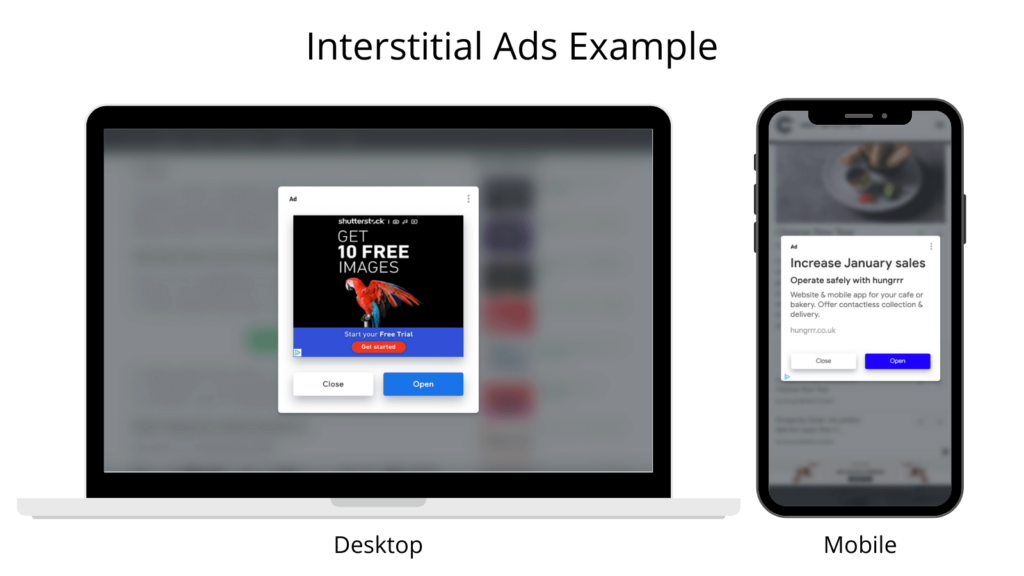 interstitial ads example